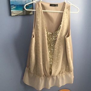 Gold Sequin Tank XL